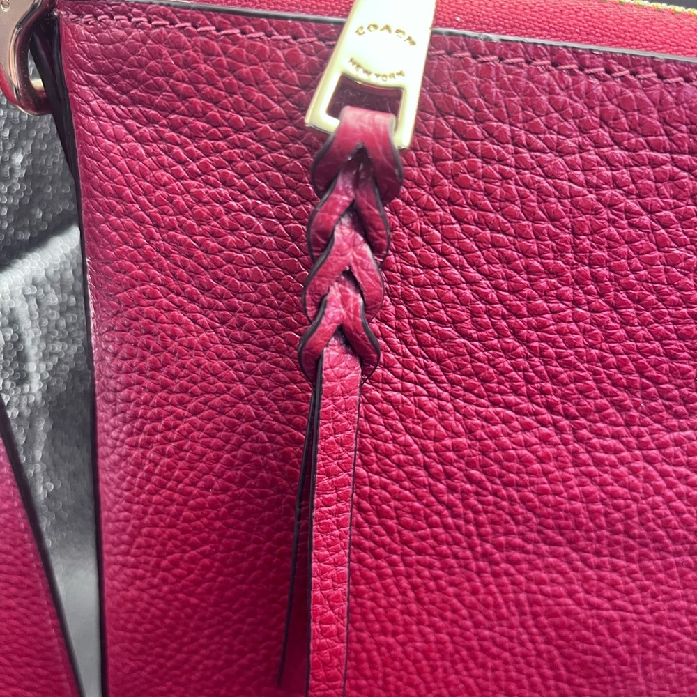 Coach Women's Magenta Leather Crossbody Bag - Picture 3 of 12